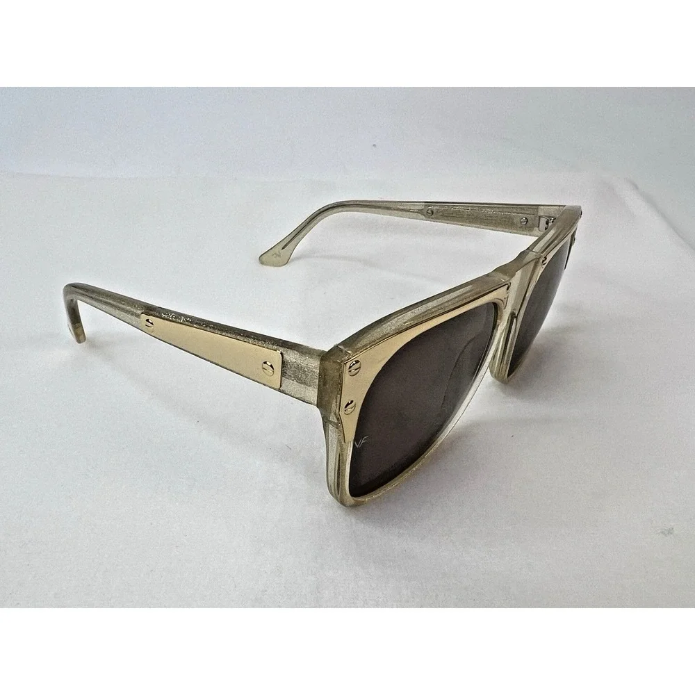 Vintage Frames By Corey Shapiro‎ Rude Metal Gold Unisex UV400 Sunglasses